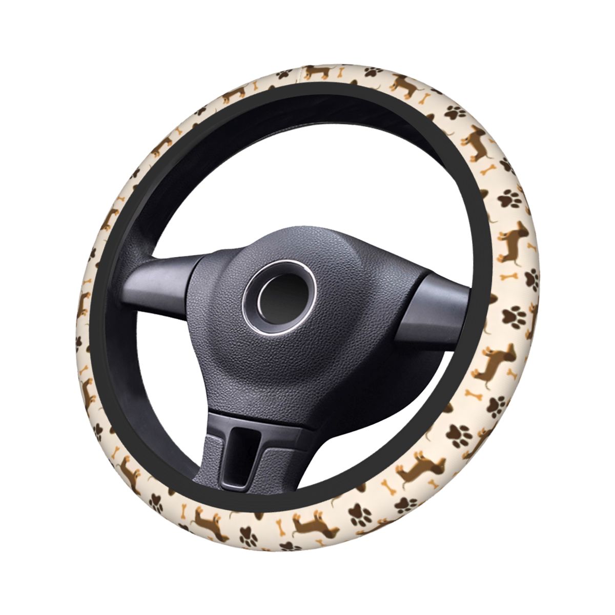 Car Steering Wheel Cover Anti Slip Breathable - 귀여운 닥스 훈트 자동차 핸들 커버