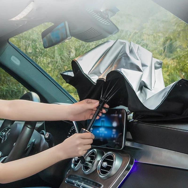 다용도로 사용할 수 있는 휴대용 접이식 차량용 햇빛 가 - Car Sunshade Windshield Umbrella Foldable 리뷰 및 가격