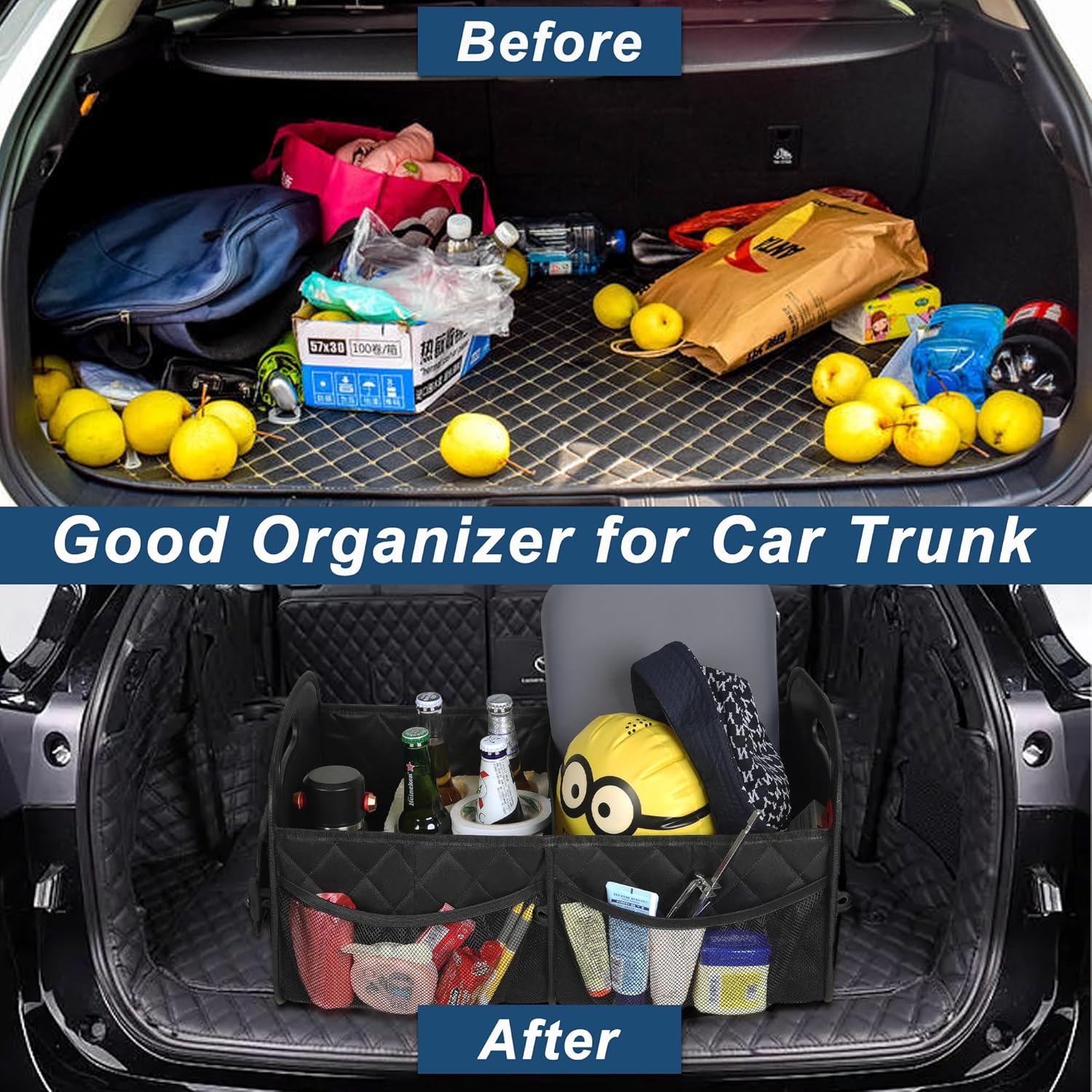 SUV용 자동차 트렁크 정리함, 6포켓 자동차 정리함  - Car Trunk Organizer Foldable Storage Box 리뷰 및 가격