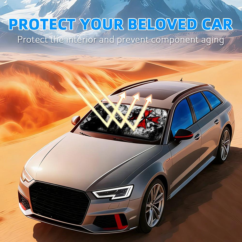 공포 영화 우산형 햇빛 가리개 자동차 앞유리 차양막 앞 - Car Sunshade Windshield Umbrella Foldable 리뷰 및 가격